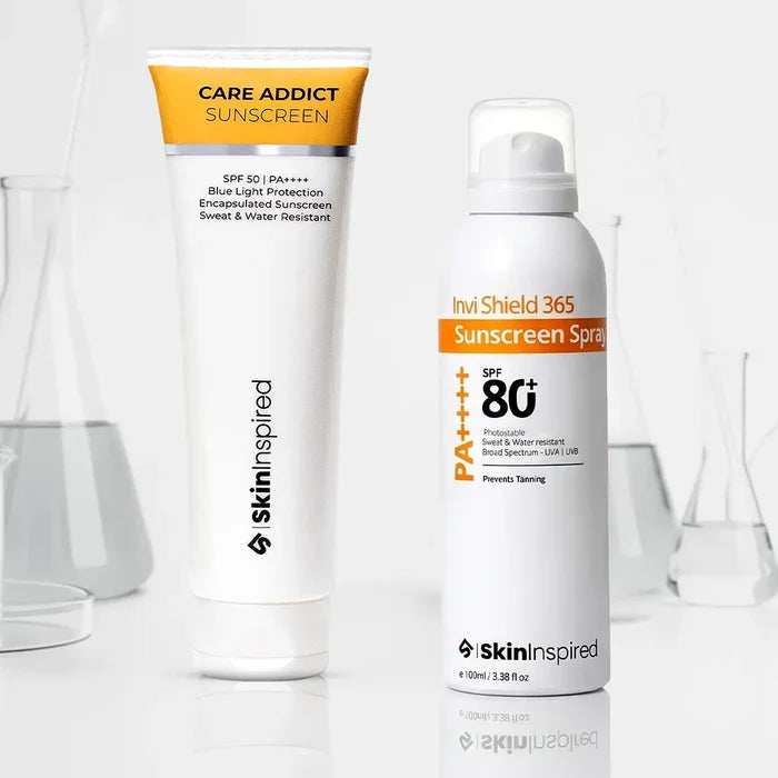 Skininspired Total Sun Defence contains broad spectrum and body spray sunscreen