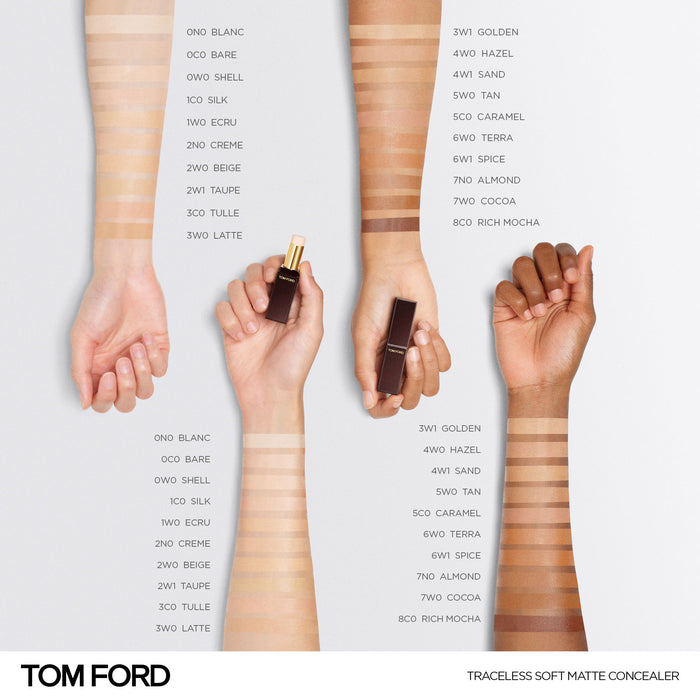 An arm swatch of Tom Ford Traceless Soft Matte Concealer variant: 0W0 Shell
