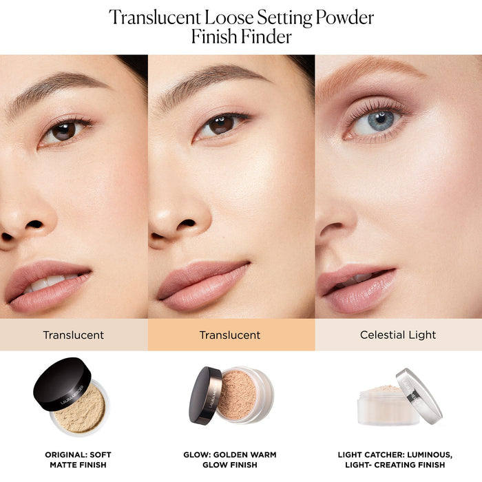 Model image of Laura Mercier Translucent Loose Setting Powder Light Catcher variant: Celestial Light