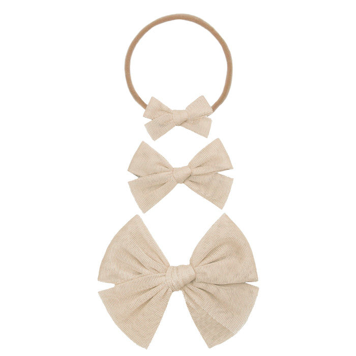 Tulle Bow - Sand