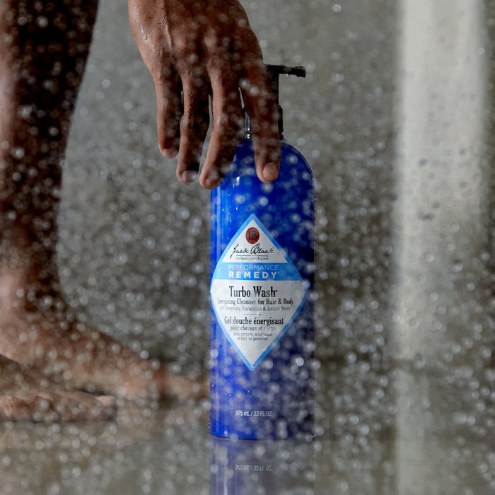 Model image of Jack Black Turbo Wash Energizing Cleanser for Hair and Body variant: 33 fl oz