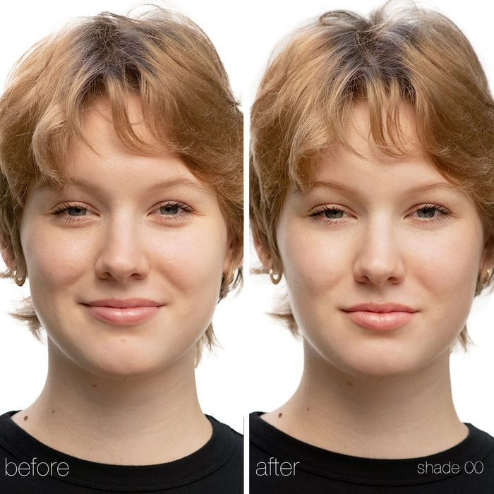 Before and after results of using RMS Beauty UnCoverup Concealer variant: 00