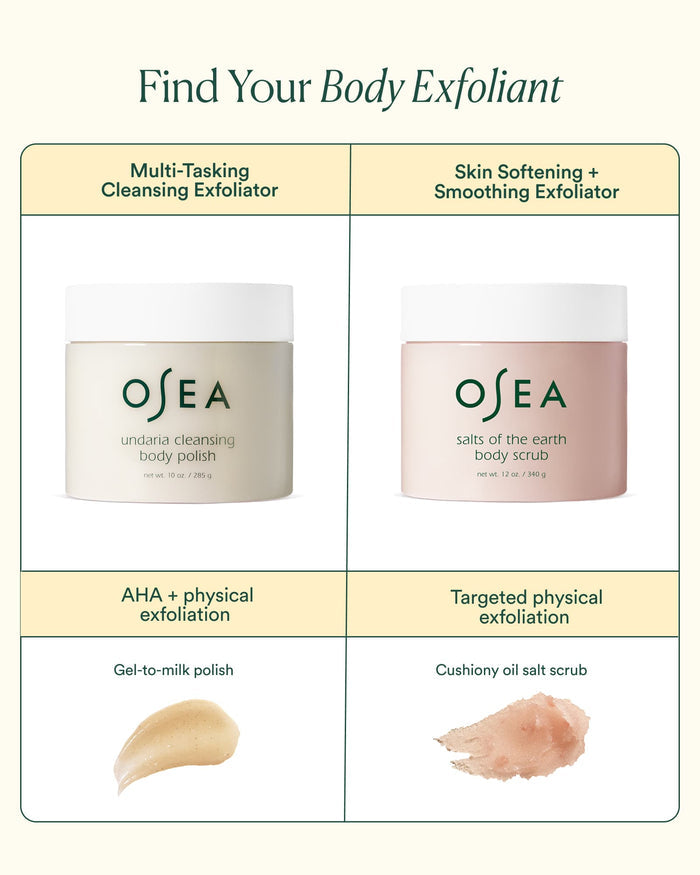 Comparison chart of Undaria Cleansing Body Polish and Salts of the Earth Body Scrub