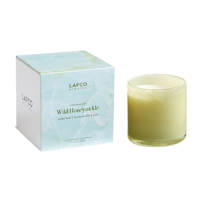 Image of an open Lafco Wild Honeysuckle Candle variant: Classic