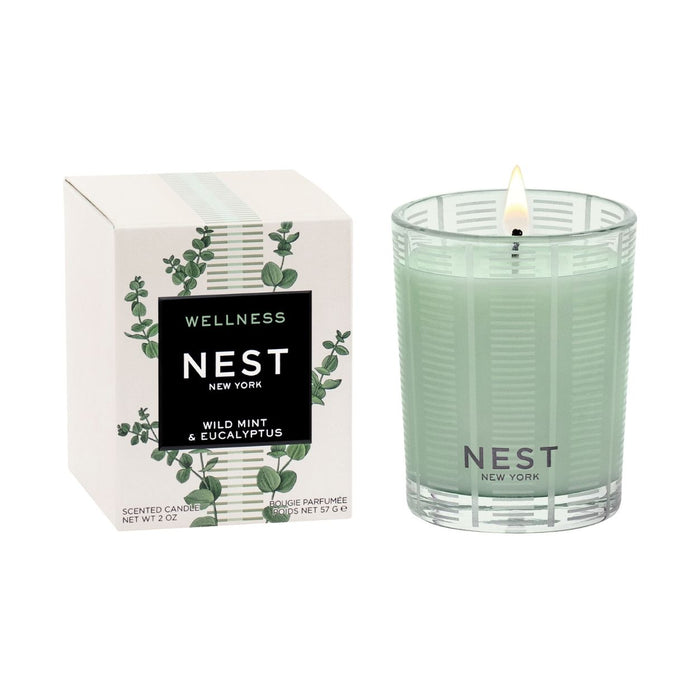 Nest Wild Mint & Eucalyptus Candle variant: 2 oz (Votive) main image